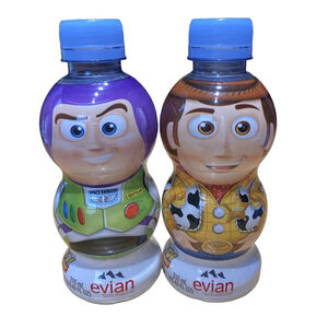 Toy Story 4 Collectible Disney Buzz Lightyear and Woody Evian Empty Bottles